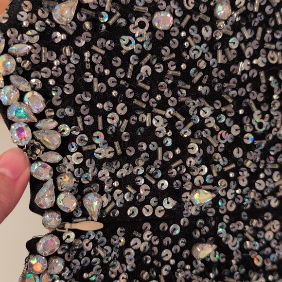 NWT Jovani Sleeveless Short Dress 98044, black/silver - Picture 11 of 11